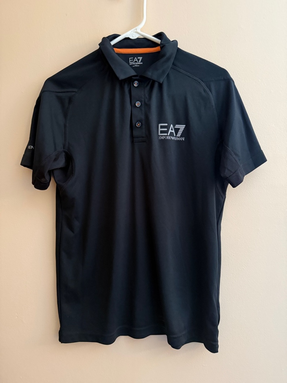 Emporio Armani EA7 Men’s Black Polo with Subtle Logo